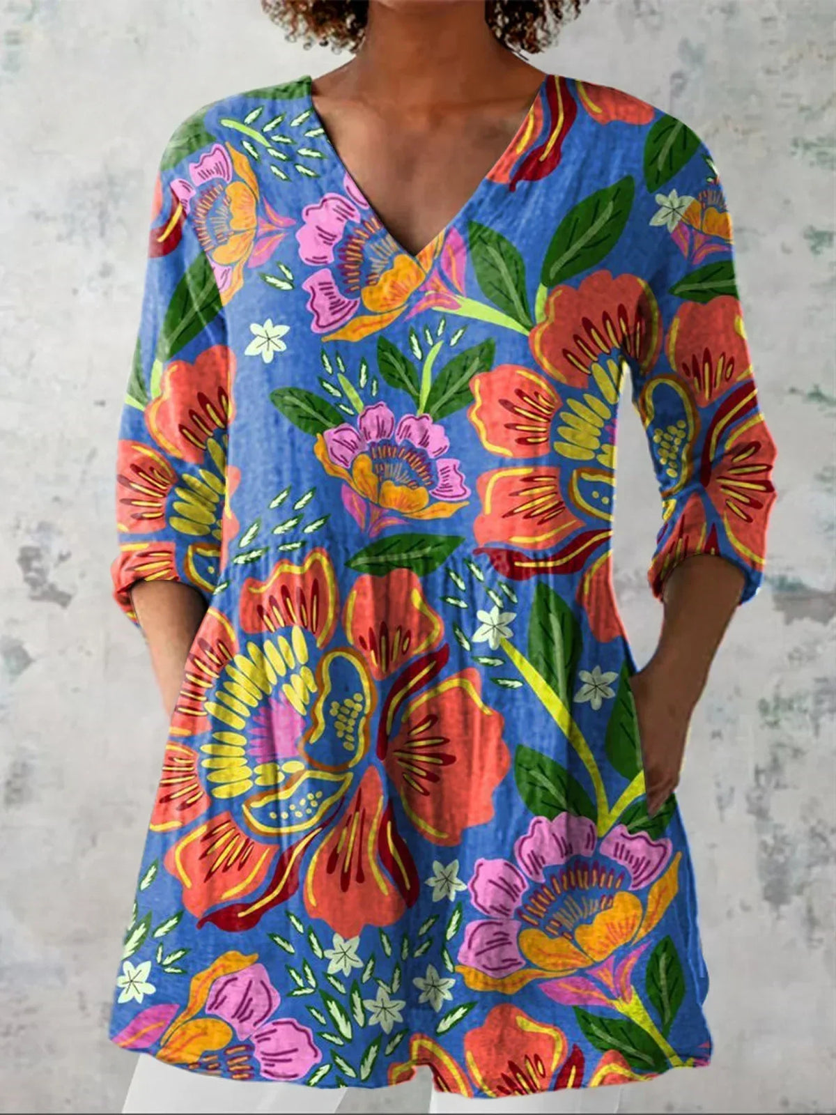 Abigail | Camisa con Estampado Tropical