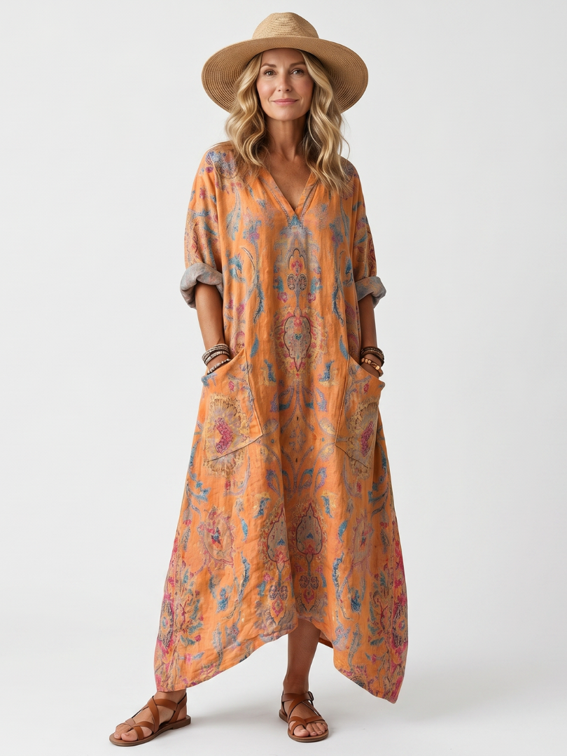 Antonella | Vestido midi Oversize con bolsillo