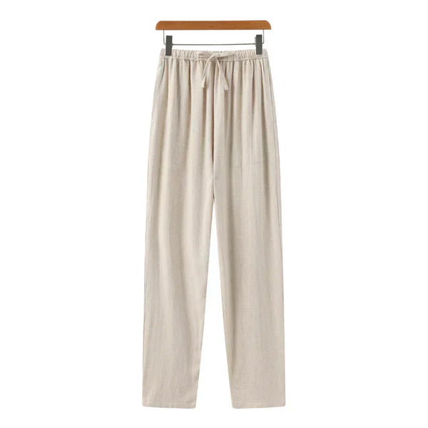 Pantalones ajustados de lino