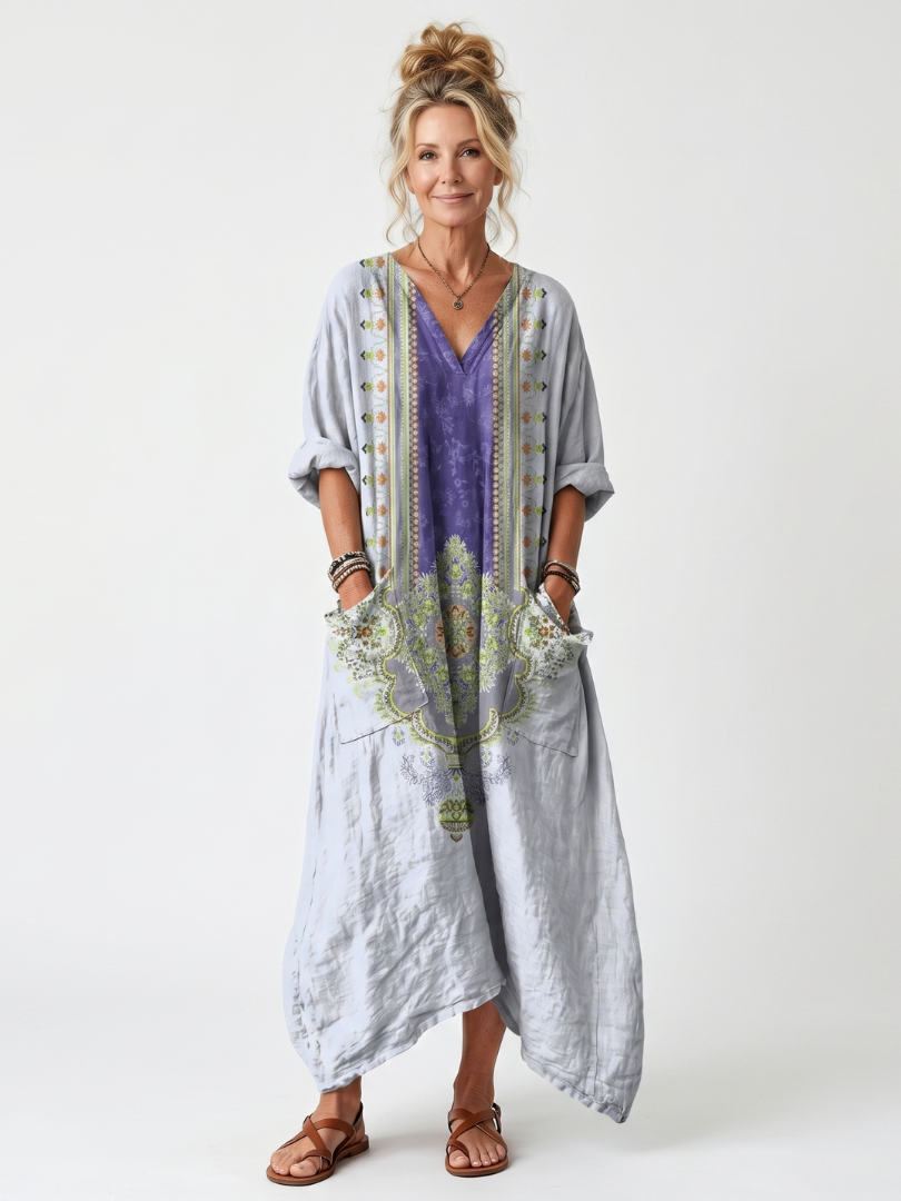Erminia | Vestido midi oversize bordado
