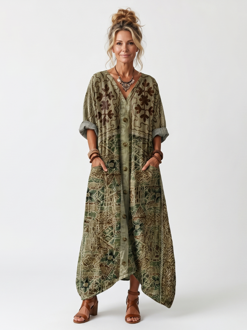 Caterina | Vestido midi oversize con bolsillo