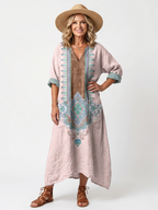 Gemma | Vestido midi bordados con bolsillos