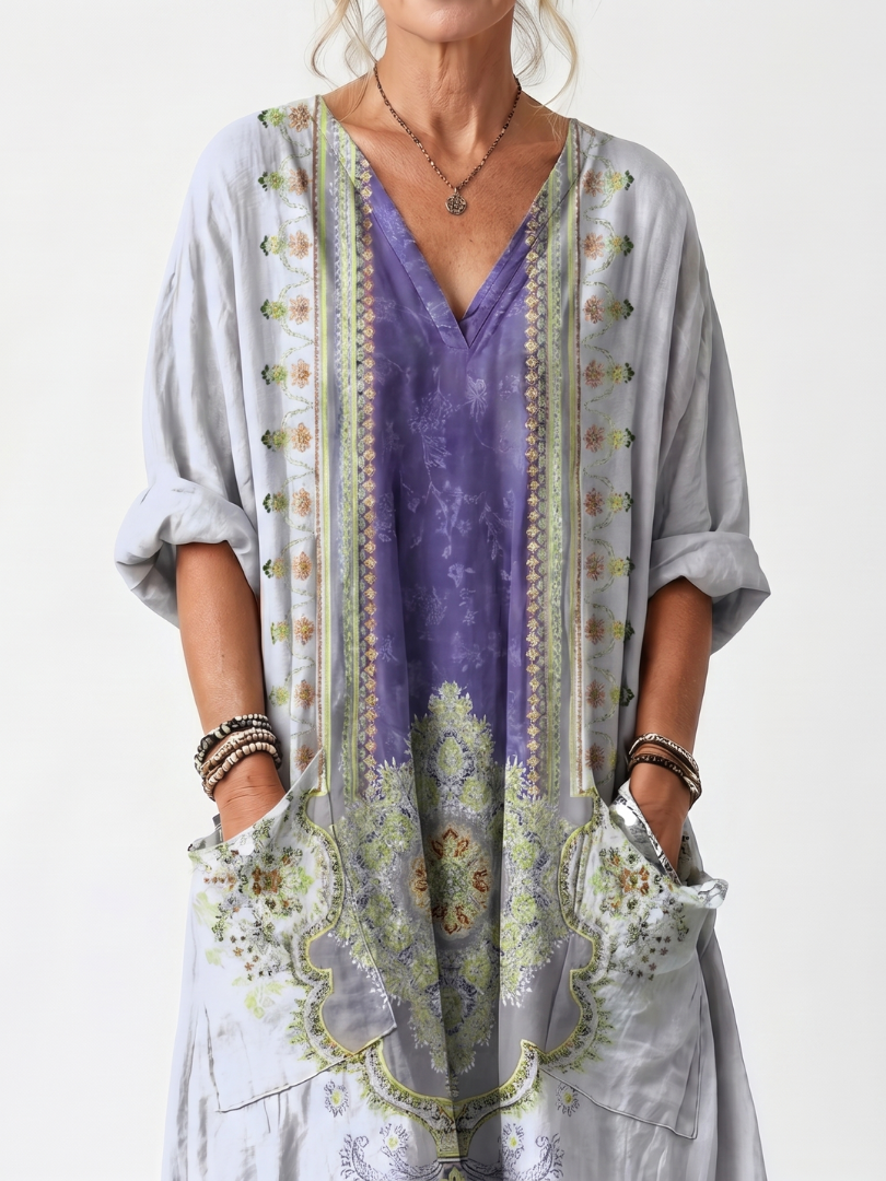 Erminia | Vestido midi oversize bordado