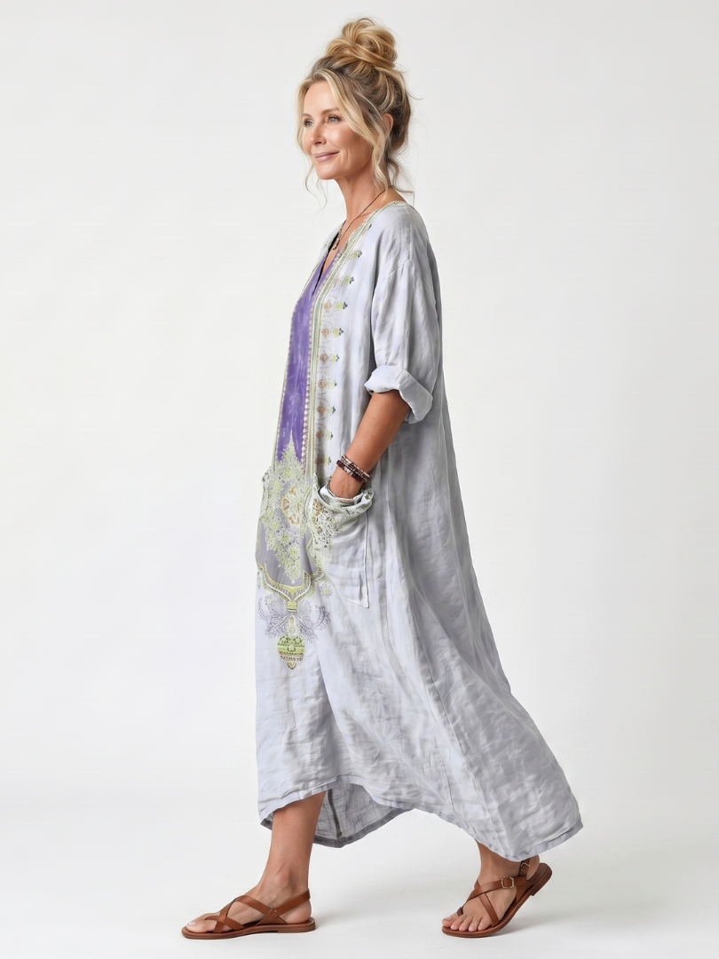 Erminia | Vestido midi oversize bordado