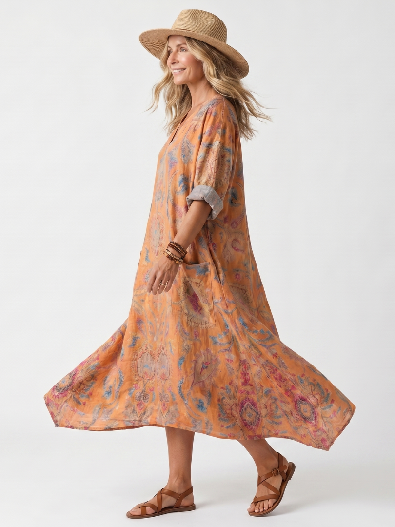Antonella | Vestido midi Oversize con bolsillo