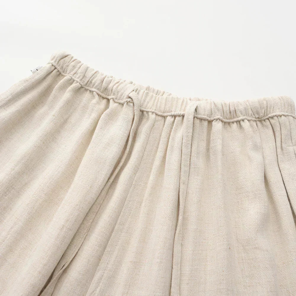 Pantalones ajustados de lino