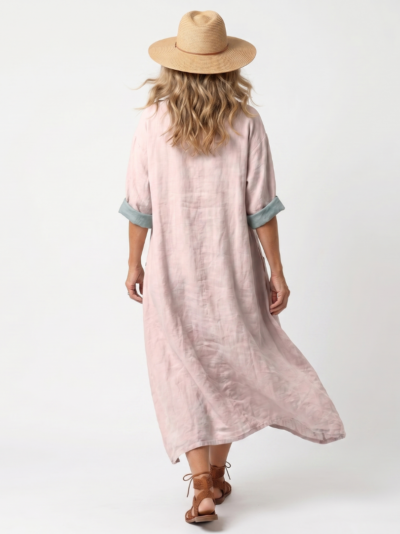 Gemma | Vestido midi bordados con bolsillos