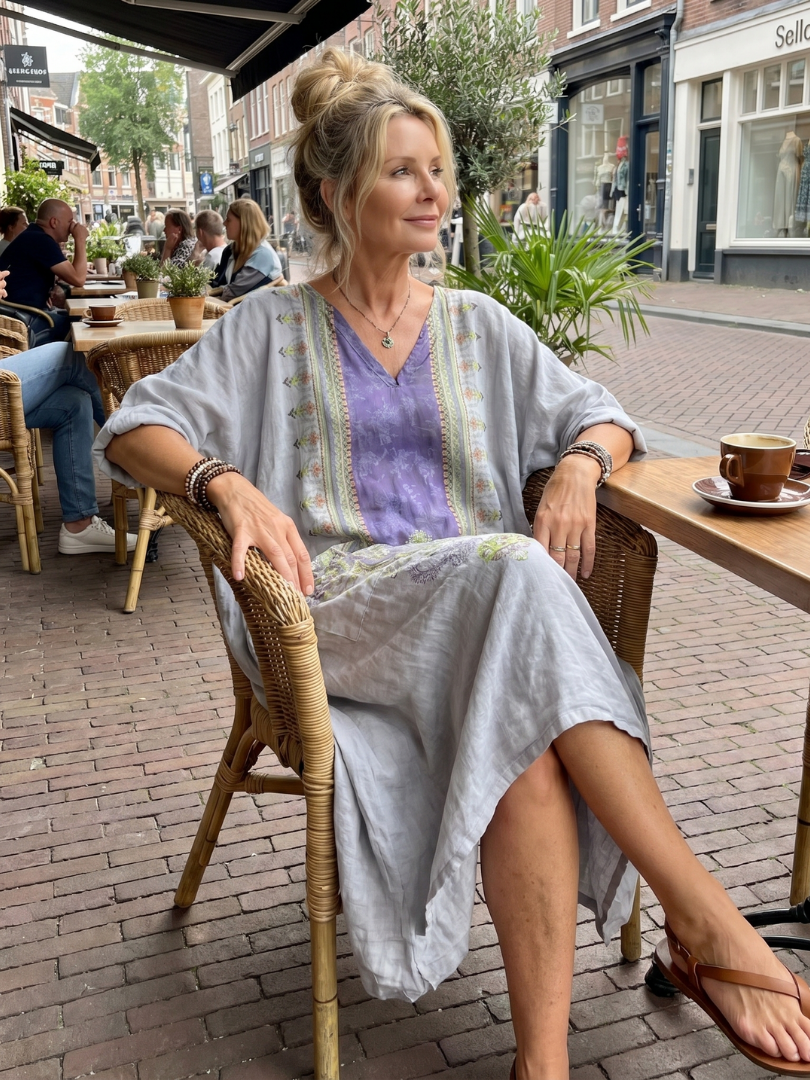 Erminia | Vestido midi oversize bordado
