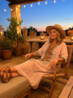 Gemma | Vestido midi bordados con bolsillos