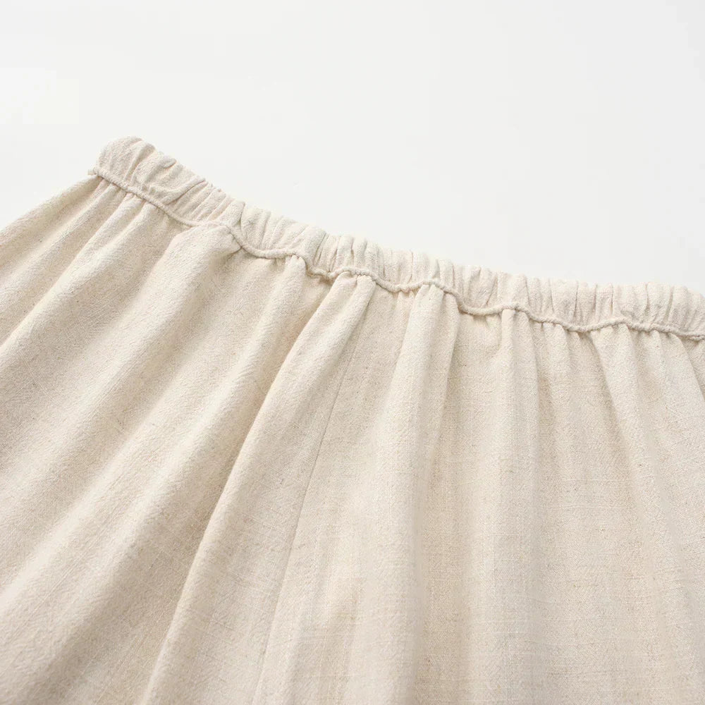 Pantalones ajustados de lino