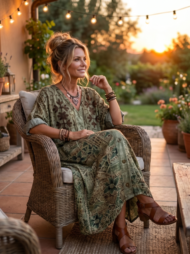 Caterina | Vestido midi oversize con bolsillo