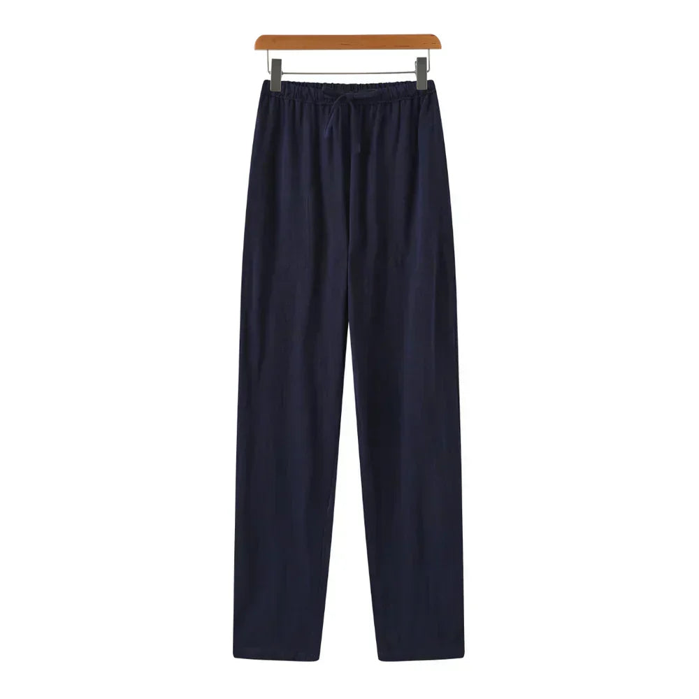 Pantalones ajustados de lino