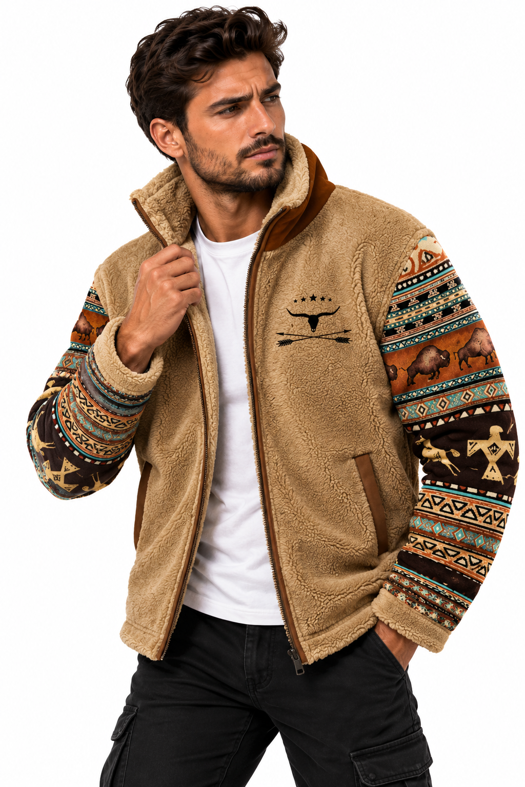 Chaqueta de forro polar informal para hombre