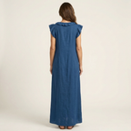 Mafalda | Vestido maxi con volante y escote en V