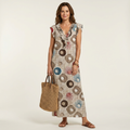 Patrizia | Vestido maxi con volante y escote en V