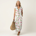 Teresa | Vestido  maxi con volantes y escote en V