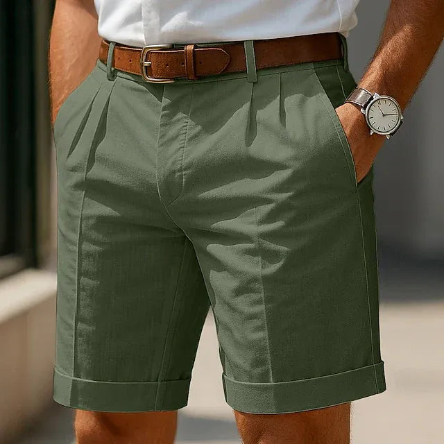 ENZO | Bermudas plisadas de lujo para hombre