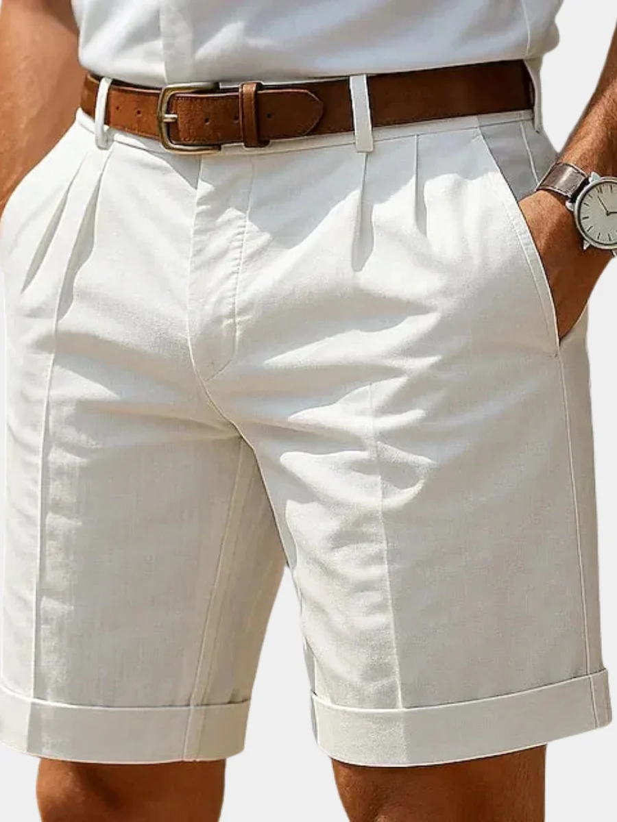 ENZO | Bermudas plisadas de lujo para hombre